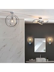Gallery Home Chrome Anthony 3 Bulb Bathroom Ceiling Light - Image 2 of 8