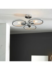 Gallery Home Chrome Anthony 3 Bulb Bathroom Ceiling Light - Image 3 of 8