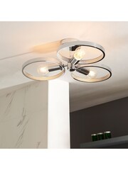 Gallery Home Chrome Anthony 3 Bulb Bathroom Ceiling Light - Image 4 of 8
