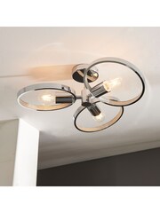 Gallery Home Chrome Anthony 3 Bulb Bathroom Ceiling Light - Image 5 of 8