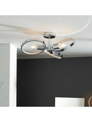 Gallery Home Chrome Anthony 3 Bulb Bathroom Ceiling Light - Image 6 of 8