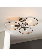 Gallery Home Chrome Anthony 3 Bulb Bathroom Ceiling Light - Image 7 of 8