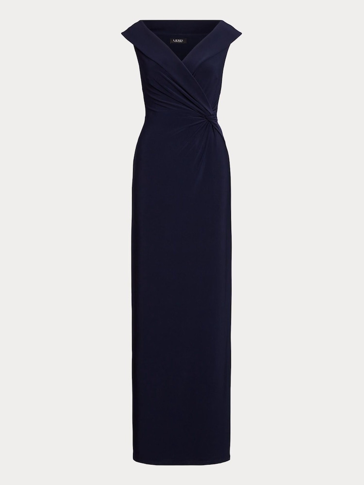 Lauren Ralph Lauren Blue Leonidas Jersey Off Shoulder Gown - Image 5 of 5