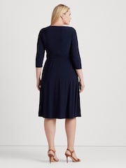 Lauren Ralph Lauren Curve Midi Surplice Dress - Image 2 of 8