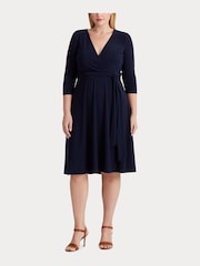 Lauren Ralph Lauren Curve Midi Surplice Dress - Image 4 of 8