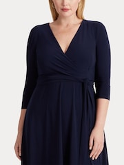 Lauren Ralph Lauren Curve Midi Surplice Dress - Image 6 of 8