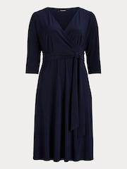Lauren Ralph Lauren Curve Midi Surplice Dress - Image 8 of 8