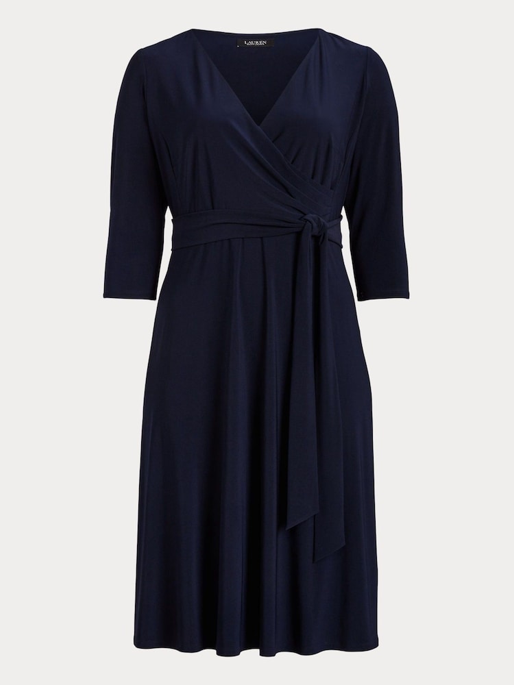Lauren Ralph Lauren Curve Midi Surplice Dress - Image 8 of 8