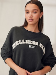 self. Black Wellness Club Sweatshirt - Image 6 of 8