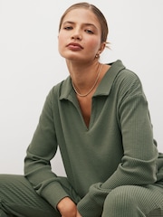 Khaki Green Ribbed Tunic - Image 4 of 9