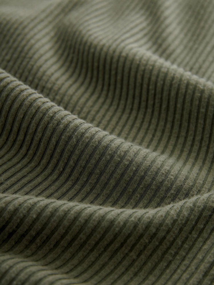Khaki Green Ribbed Tunic - Image 9 of 9