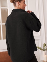 Black Fleece Borg Half Placket Jacket - Image 3 of 12