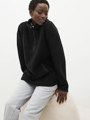 Black Fleece Borg Half Placket Jacket - Image 6 of 12