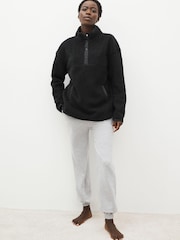 Black Fleece Borg Half Placket Jacket - Image 7 of 12