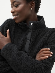 Black Fleece Borg Half Placket Jacket - Image 9 of 12