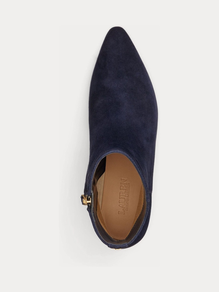 Lauren Ralph Lauren Blue Francesca Suede Kitten Heel Ankle Boots - Image 4 of 4 Lauren Ralph Lauren Blue Francesca Suede Kitten Heel Ankle Boots - Image 4 of 4