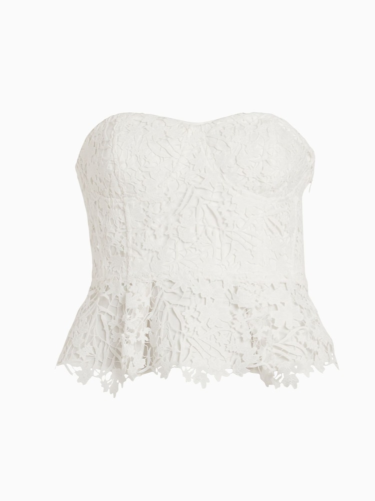 AllSaints White Broderie Sienna Top - Image 6 of 6