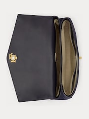 Lauren Ralph Lauren Blue Farrah Soft Suede Scarf Detail Top Handle Bag - Image 4 of 5