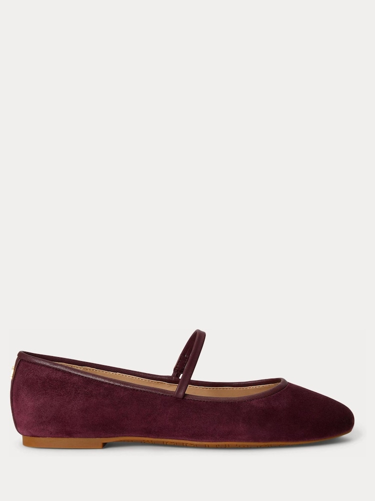 Lauren Ralph Lauren Red Jayna Suede Mary Jane Ballet Flats - Image 1 of 4 Lauren Ralph Lauren Red Jayna Suede Mary Jane Ballet Flats - Image 1 of 4