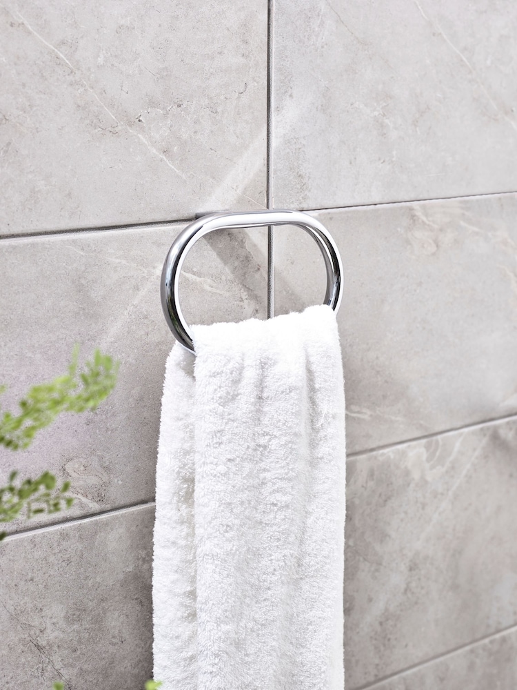 Chrome Oslo Towel Rail Ring - Image 1 of 4 Chrome Oslo Towel Rail Ring - Image 1 of 4