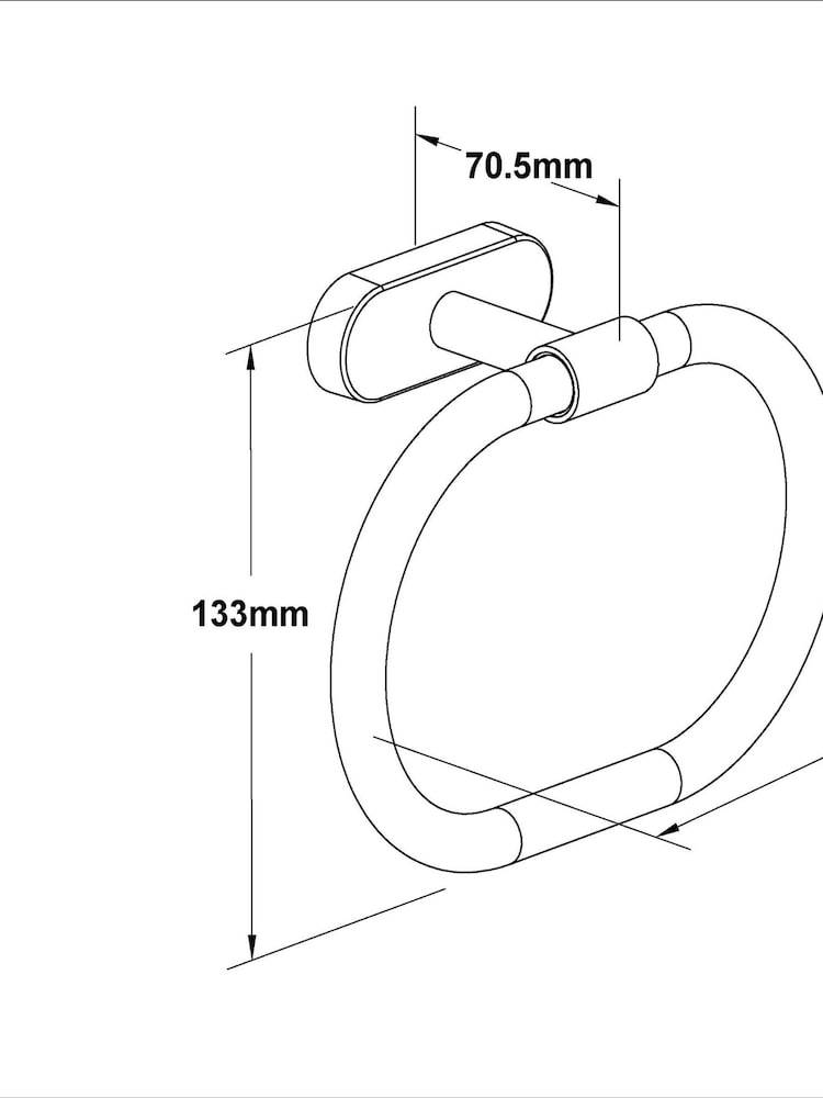 Chrome Oslo Towel Rail Ring - Image 4 of 4 Chrome Oslo Towel Rail Ring - Image 4 of 4