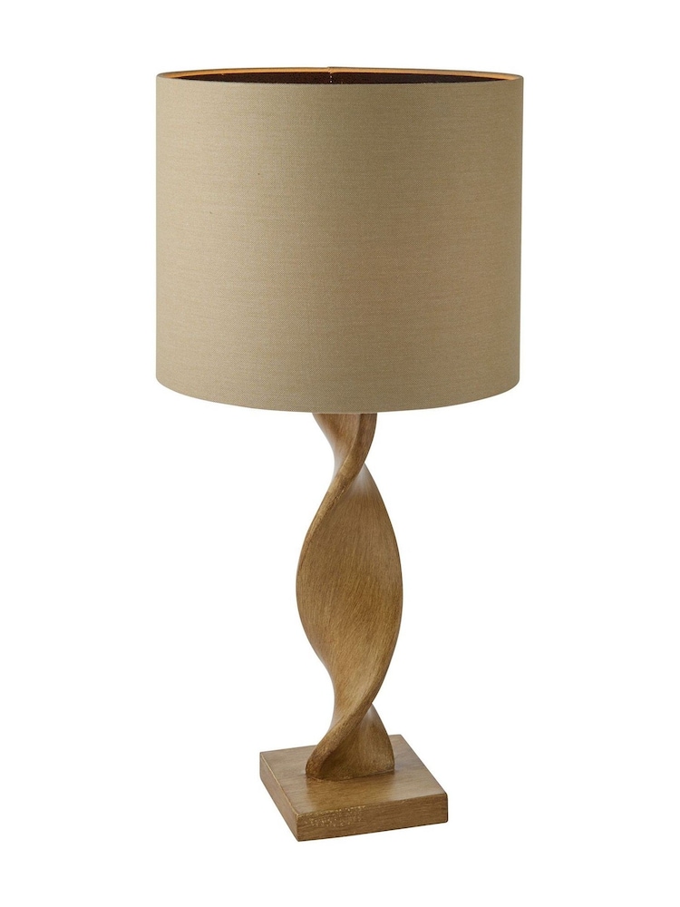 Gallery Home Brown Brooks Wooden Table Lamp - Image 1 of 8