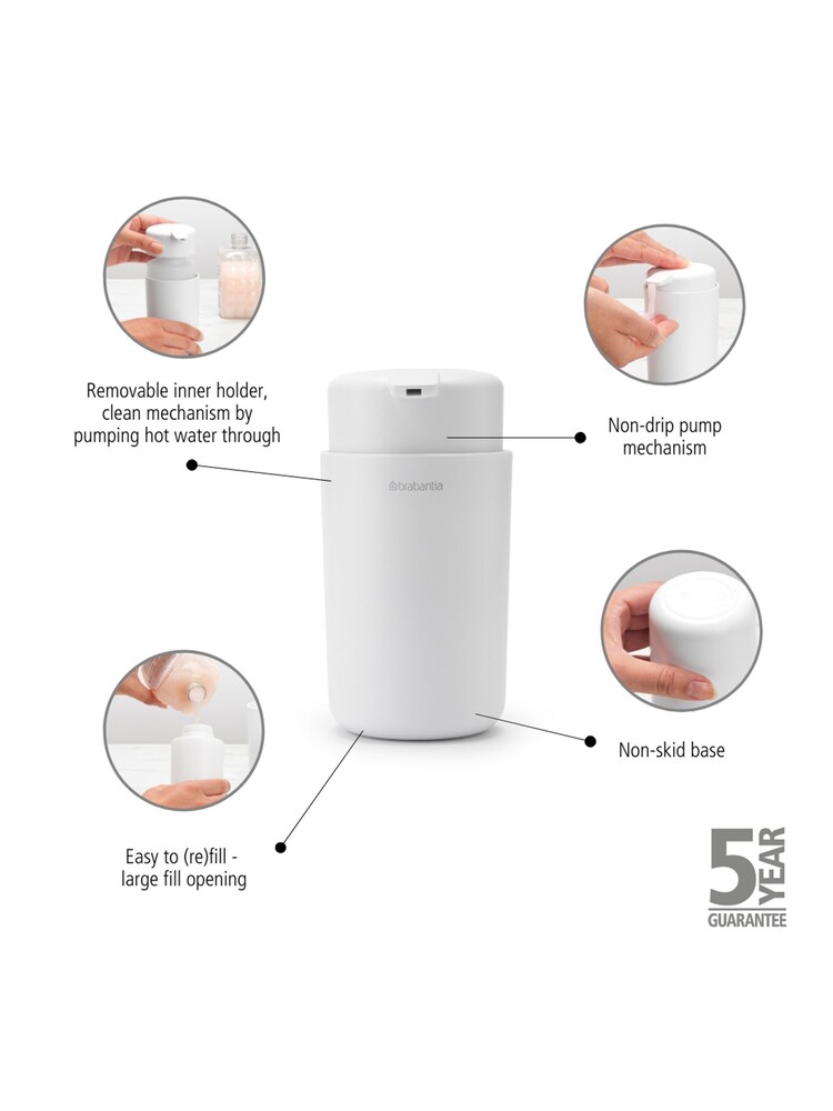Brabantia White ReNew Soap Dispenser - Image 6 of 6 Brabantia White ReNew Soap Dispenser - Image 6 of 6