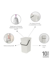 Brabantia Grey Sort  Go 12L Bin - Image 6 of 6