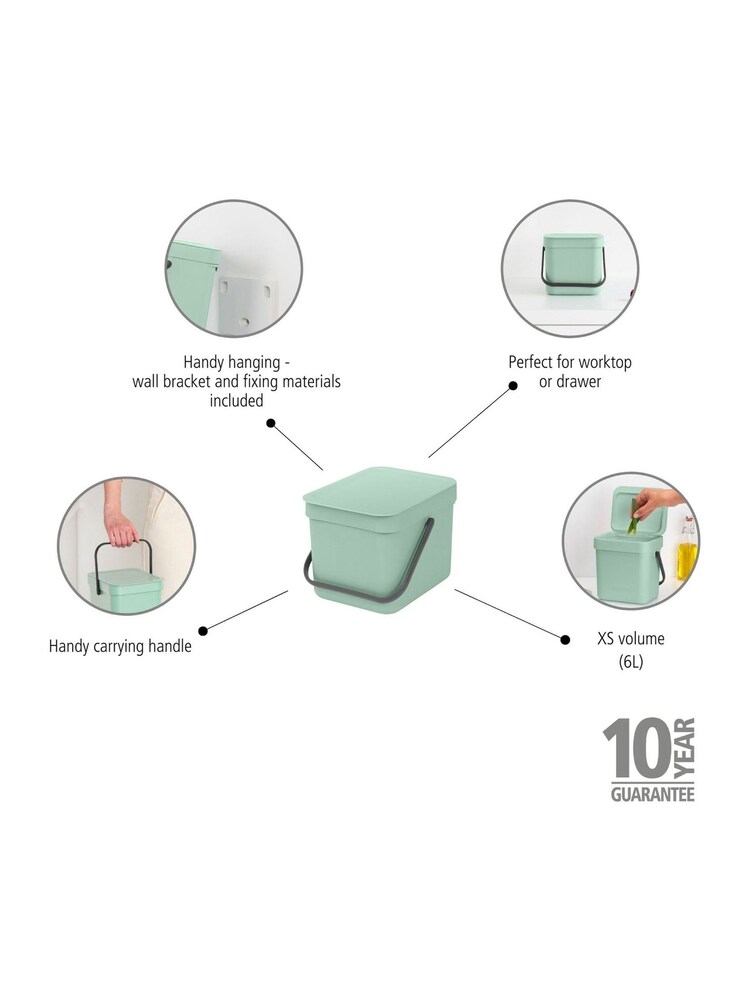 Brabantia Green Sort Go 6L Bin - Image 2 of 6 Brabantia Green Sort Go 6L Bin - Image 2 of 6
