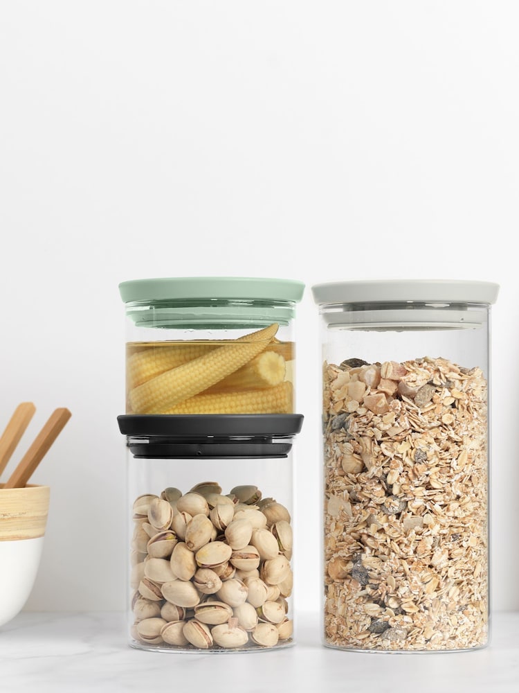 Brabantia Clear Glass Jars Set of 3 - Image 1 of 6