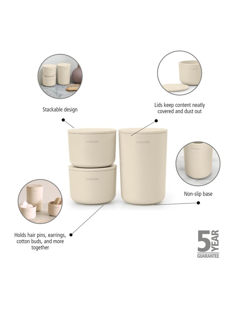 Brabantia Cream ReNew Storage Pots - Image 6 of 6 Brabantia Cream ReNew Storage Pots - Image 6 of 6