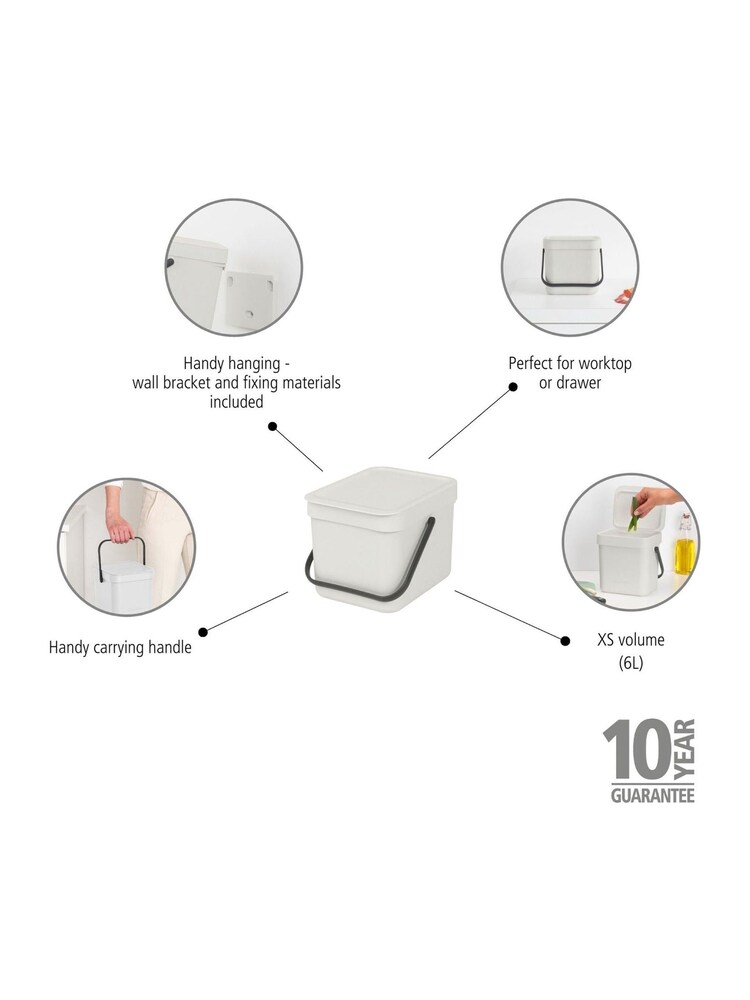 Brabantia Grey Sort Go 6L Bin - Image 2 of 6 Brabantia Grey Sort Go 6L Bin - Image 2 of 6
