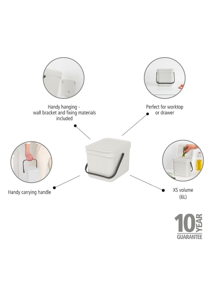 Brabantia Grey Sort  Go 6L Bin - Image 7 of 7