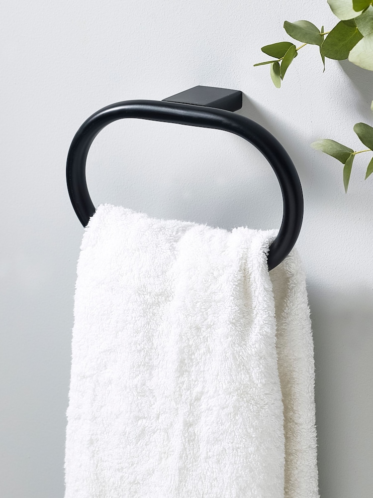 Black Oslo Towel Rail Ring - Image 1 of 7