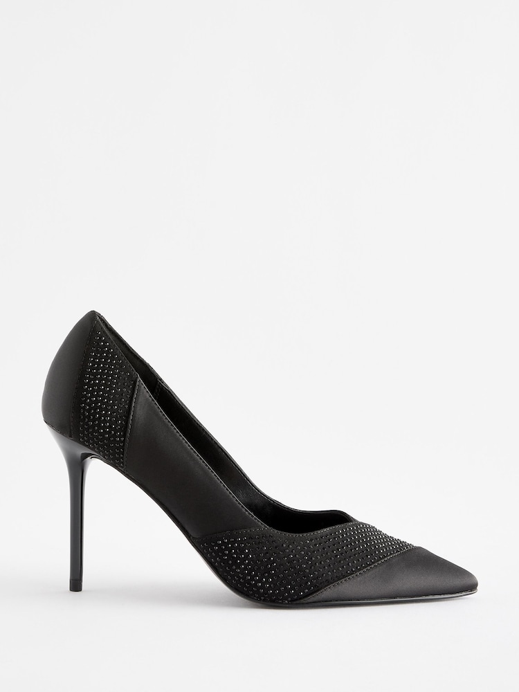 Black Forever Comfort® Bling Panel Court Shoes - Image 1 of 5