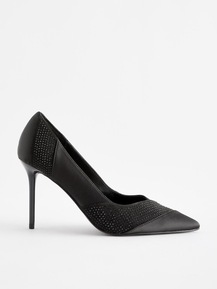 Black Forever Comfort® Bling Panel Court Shoes - Image 2 of 5