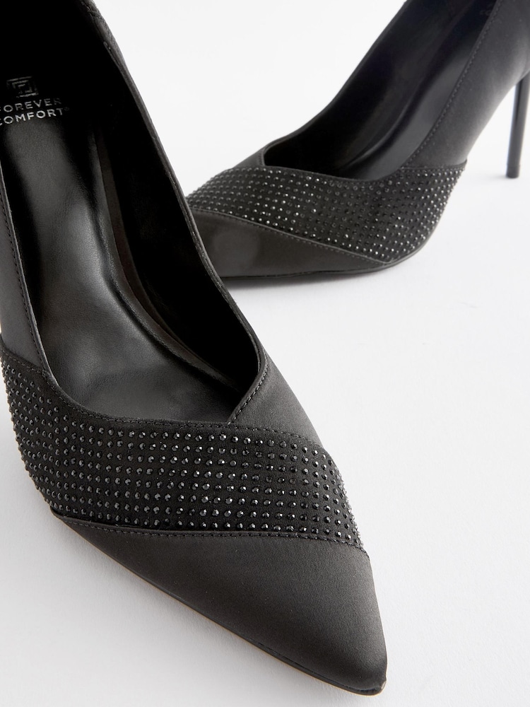 Black Forever Comfort® Bling Panel Court Shoes - Image 5 of 5