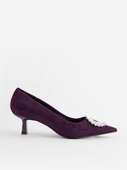 Purple Regular/Wide Fit Forever Comfort® Jewel Trim Kitten Heels - Image 2 of 5