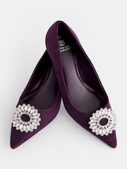Purple Regular/Wide Fit Forever Comfort® Jewel Trim Kitten Heels - Image 4 of 5