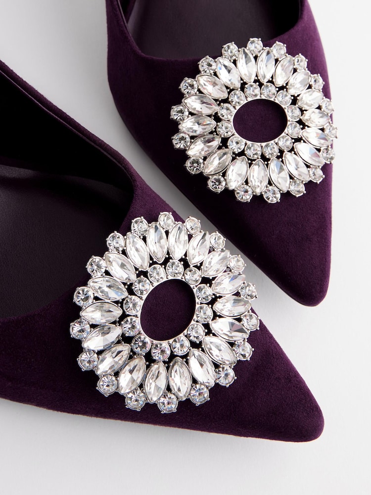 Purple Regular/Wide Fit Forever Comfort® Jewel Trim Kitten Heels - Image 5 of 5