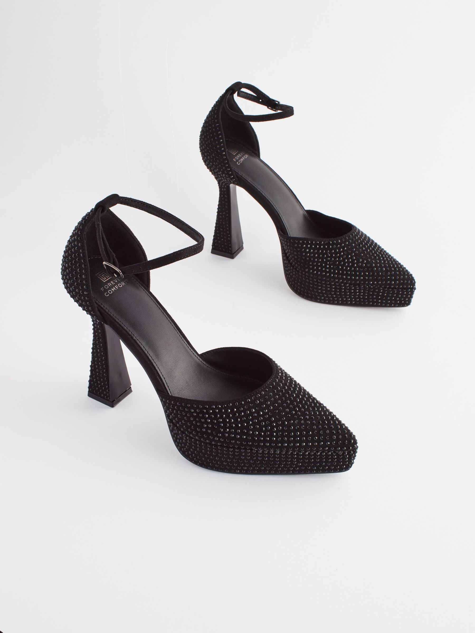 Buy Black Forever Comfort Point Toe Platform High Heel Shoes from Next Luxembourg