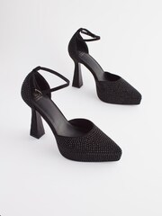 Black Forever Comfort® Point Toe Platform High Heel Shoes - Image 1 of 6