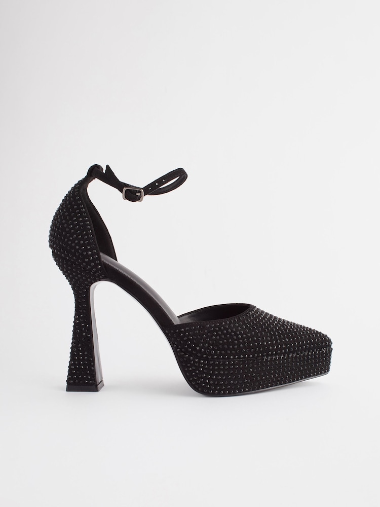 Black Forever Comfort® Point Toe Platform High Heel Shoes - Image 2 of 6