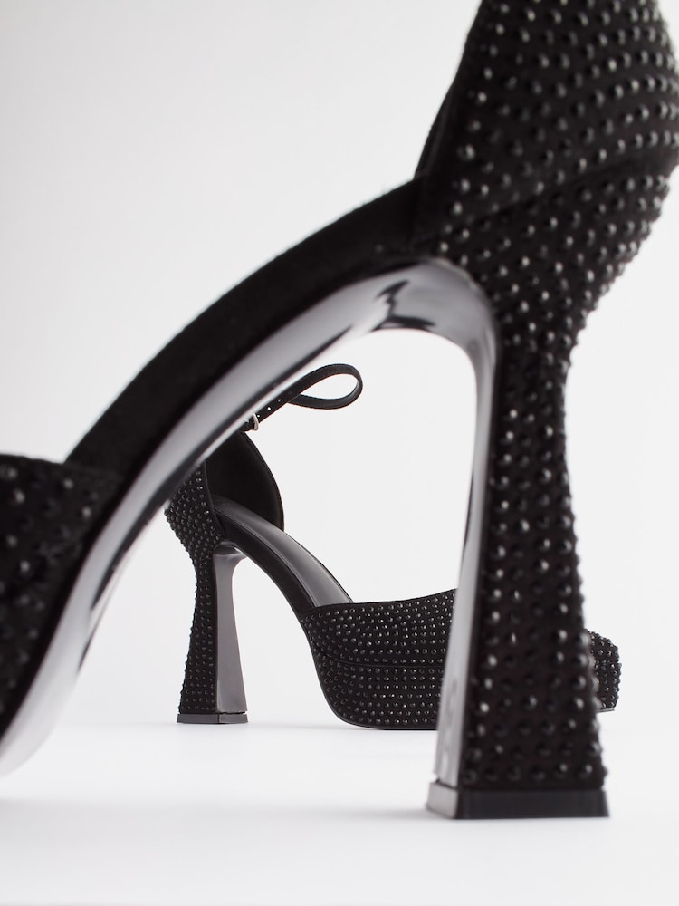 Black Forever Comfort® Point Toe Platform High Heel Shoes - Image 6 of 6