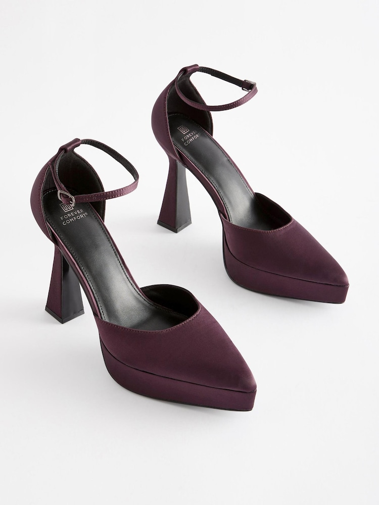 Plum Purple Forever Comfort® Point Toe Platform High Heel Shoes - Image 1 of 5