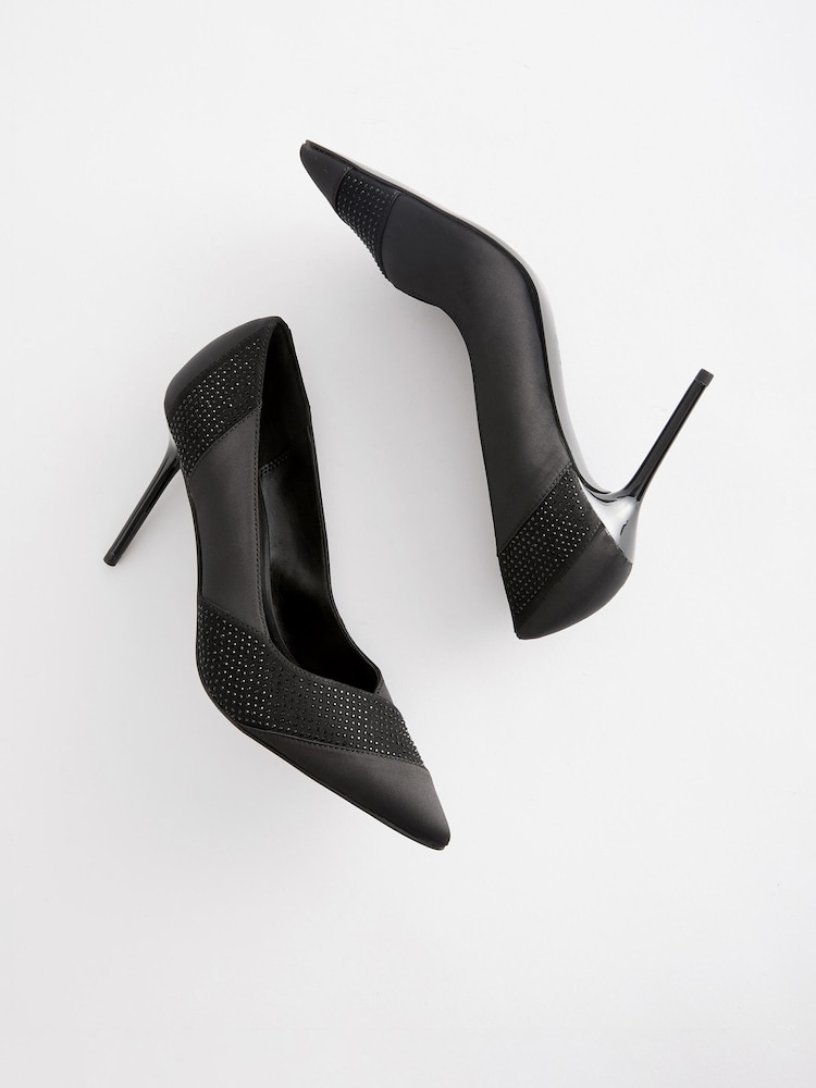 Schwarz - Forever Comfort Slingback Heels mit Paillettenspitze - Bild 2 von 5 Schwarz - Forever Comfort Slingback Heels mit Paillettenspitze - Bild 2 von 5