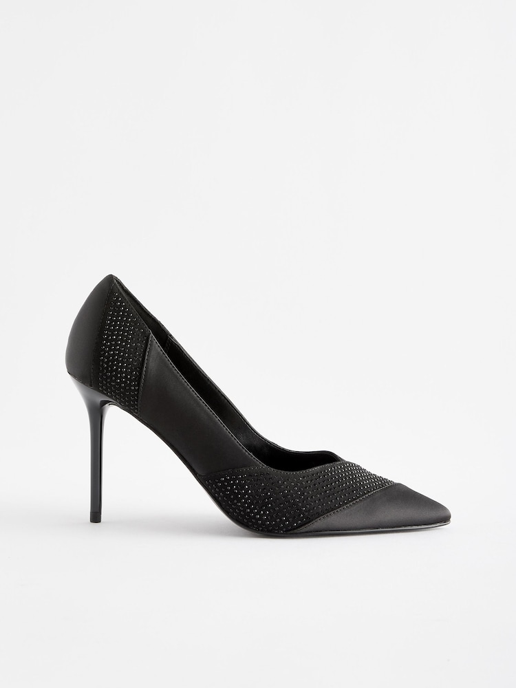 Noir - Chaussures à talons Forever Comfort® à sequins et bout pointu - Image 3 of 5
