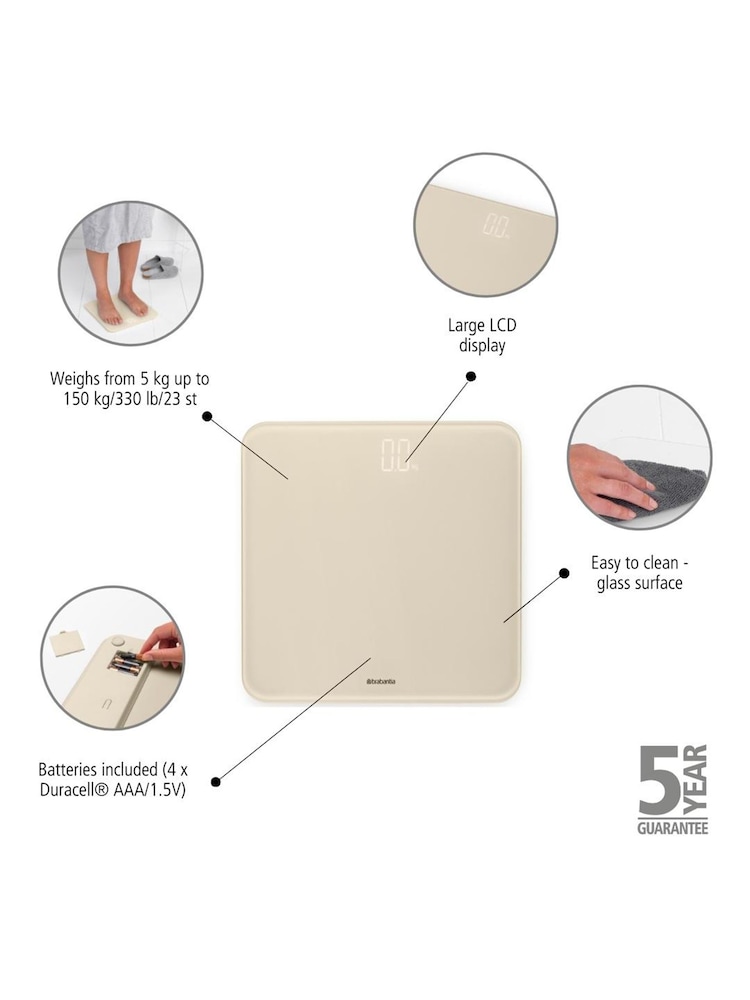 Brabantia Cream ReNew Digital Bathroom Scale - Image 6 of 6