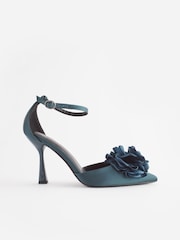 Teal Blue Forever Comfort® Corsage Point Toe Heels - Image 3 of 6