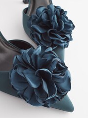 Teal Blue Forever Comfort® Corsage Point Toe Heels - Image 6 of 6